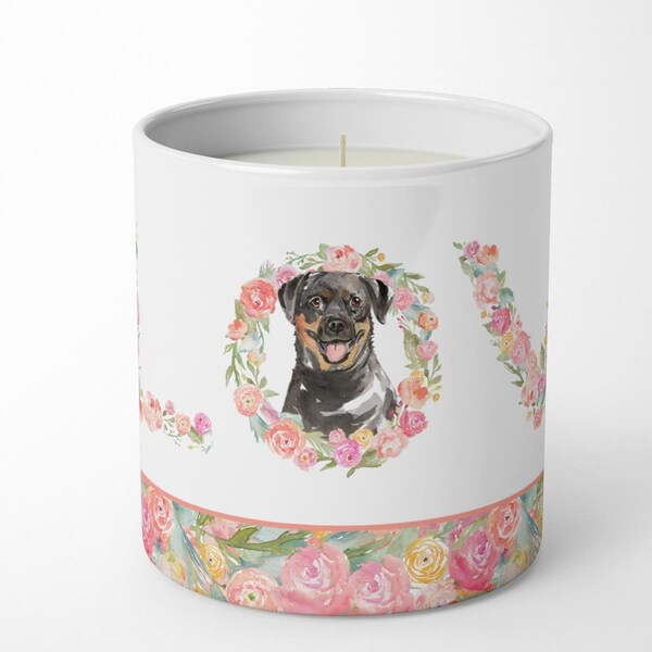 Carolines Treasures 3.75 x 3.25 in. Unisex Rottweiler Love 10 oz Decorative Soy Candle WDK4610CDL - main